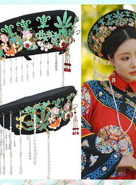 影视剧头饰剧组道具钿帽帽子清宫旗头皇后朝服钿子佃帽清朝头饰