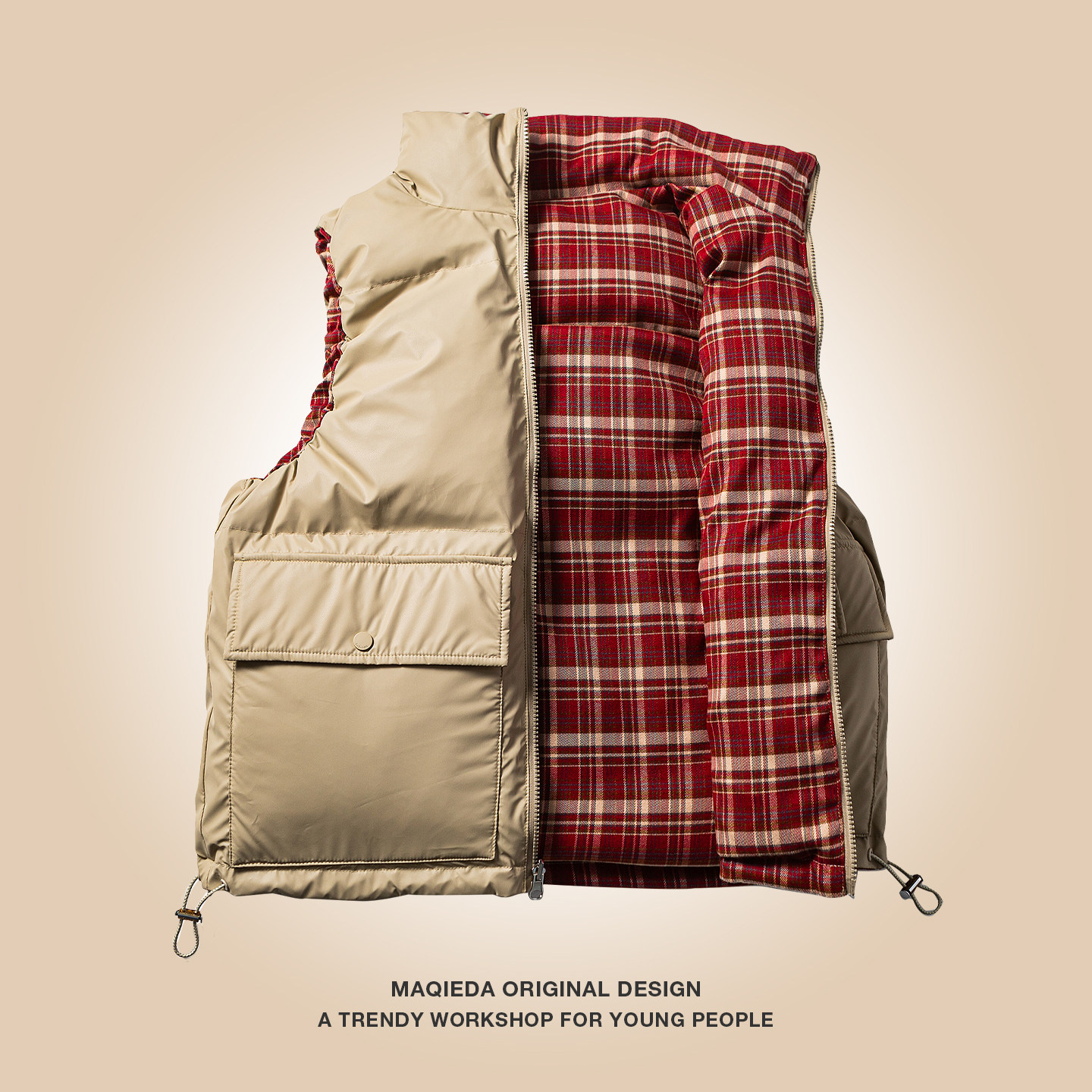 马切达冬季新款双面穿男款马甲无袖外搭保暖棉衣工装美式PU皮外套,淘宝优惠券,粉丝福利购,淘宝优惠卷