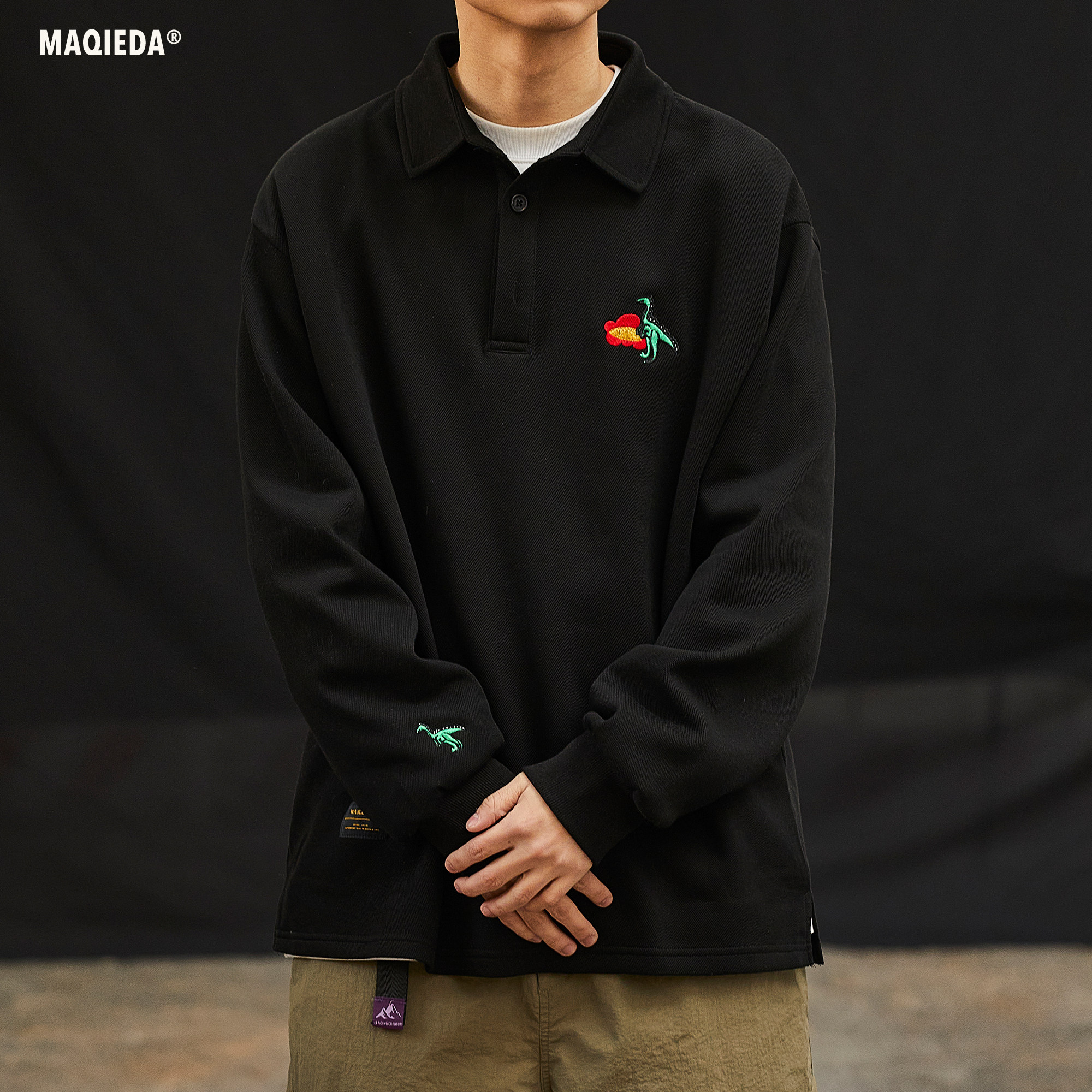 马切达春季男生休闲polo衫日系清新情侣卫衣男士翻领春秋长袖潮牌,淘宝优惠券,粉丝福利购,淘宝优惠卷