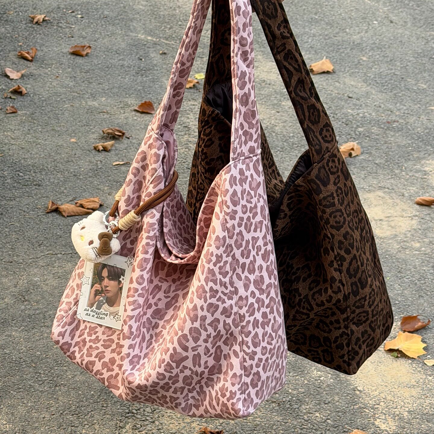 麂皮绒秋冬复古豹纹单肩包包女 韩系ins风休闲帆布包大容量托特包,淘宝优惠券,粉丝福利购,淘宝优惠卷