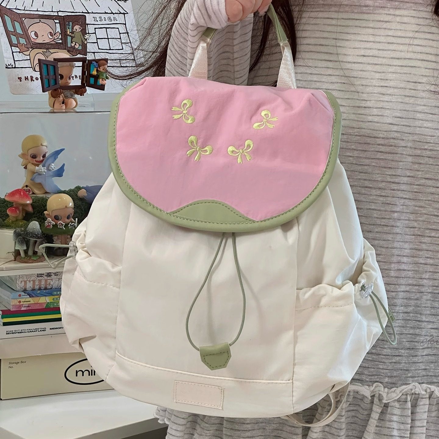 日系ins可爱少女双肩包 高颜值旅游轻便防水登山小背包大学生书包,淘宝优惠券,粉丝福利购,淘宝优惠卷