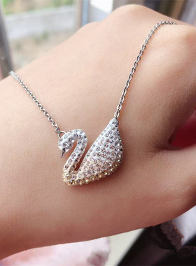 大小号黑天鹅玫瑰金红色珍珠项链