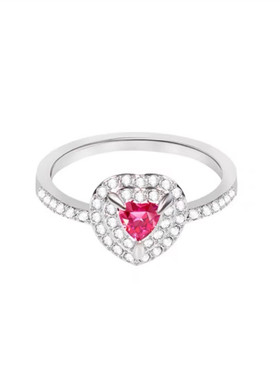 粉红色爱心海洋之项链手耳环戒指