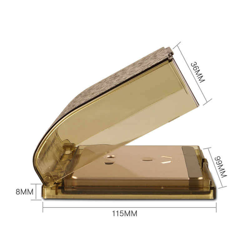 86型家用卫生间浴室开关插座面板防水盒子保护盖防溅盒防水罩金色