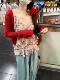 2026 Summer 2026 ເສື້ອແຟຣນ Retro Floral ໃໝ່ຂອງຜູ້ຍິງ ອອກແບບ Niche Chic Suspender + ເສື້ອກັນແດດ