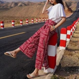 Этнические ретро пляжные штаны, средство от комаров, Таиланд, стиль бохо, этнический стиль, высокая талия