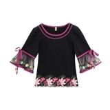 Летняя этническая ретро футболка, приталенный мегафон, этнический стиль, с рукавом