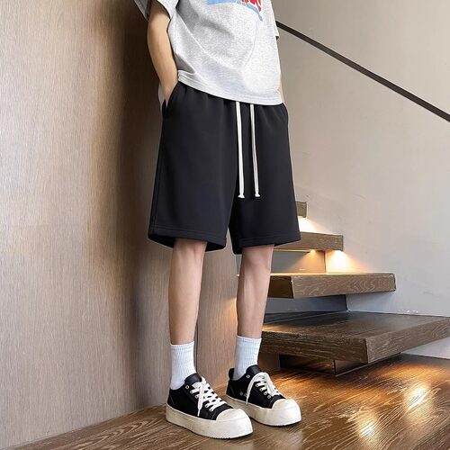 夏季薄款休闲短裤男青少年初高中学生宽松帅气五分裤百搭运动裤子 - 图1