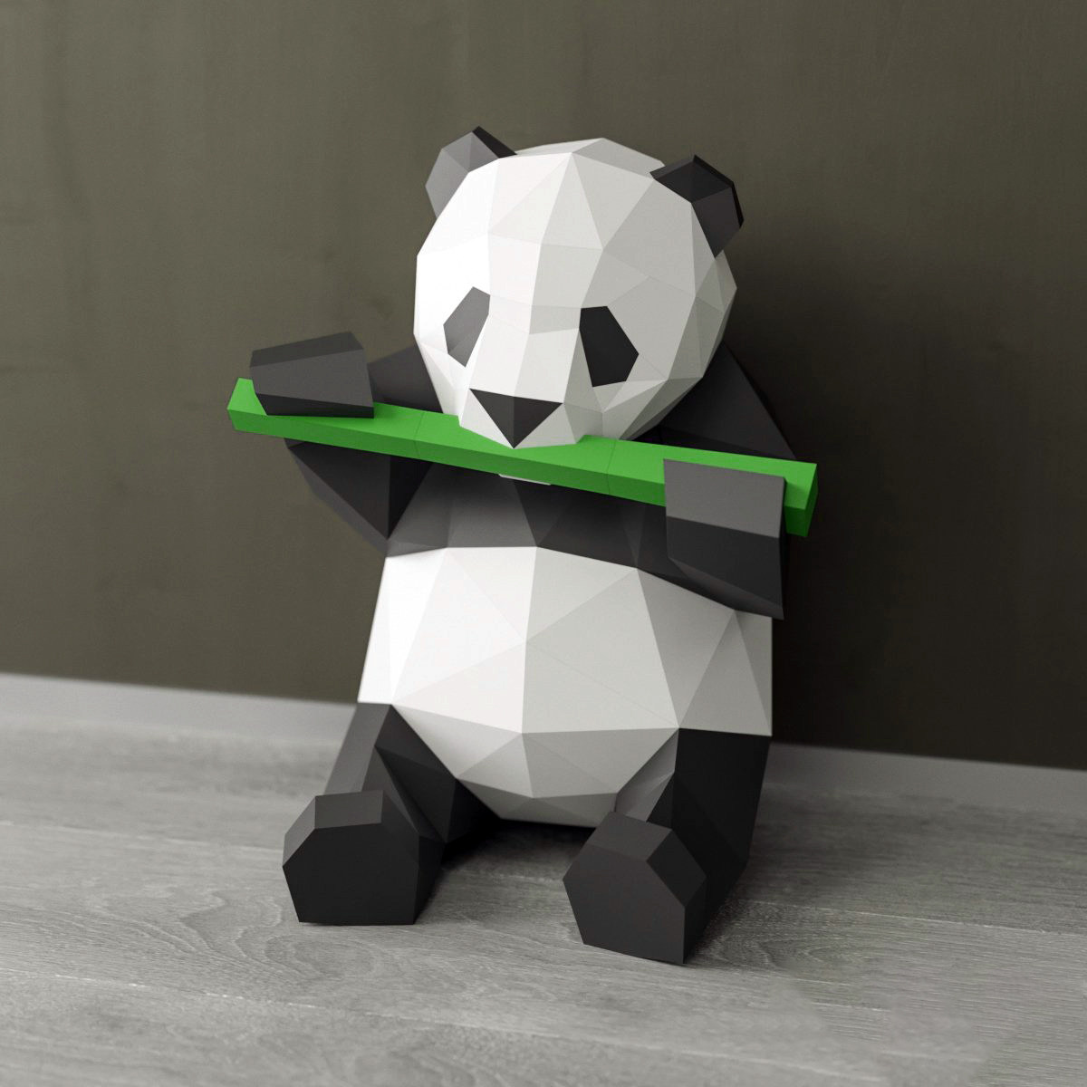 吃竹子小熊猫Ins装饰儿童摆件店铺门口中式创意lowpoly风格纸工艺,淘宝优惠券,粉丝福利购,淘宝优惠卷