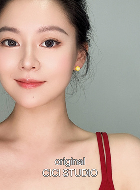 巧克力豆耳钉合金甜酷多巴胺男女