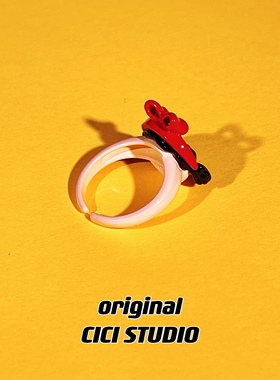 CICI独特丑萌恶搞可爱白雪公主戒指女小众设计感个性指环开口戒指