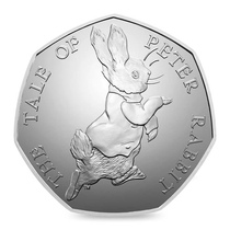 (Jan Flag Huaxia) 2017 Britains 50 pence Peter Rabbit commemorative coin worthy of a transparent round box