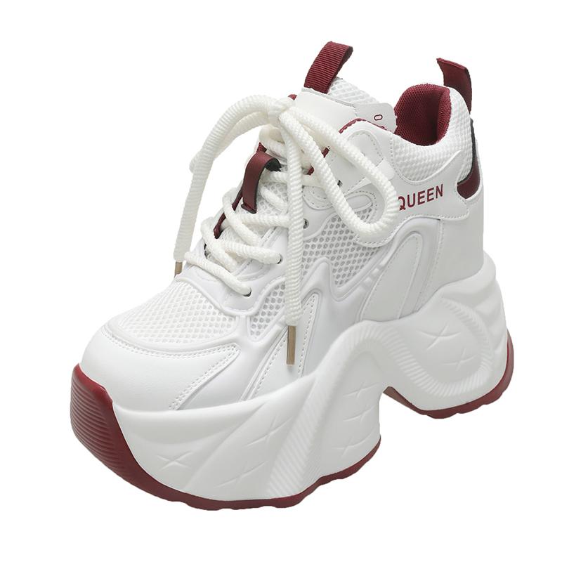 10cm内增高老爹鞋女2025春季新款小个子松糕厚底运动鞋轻便小白鞋 - 图3