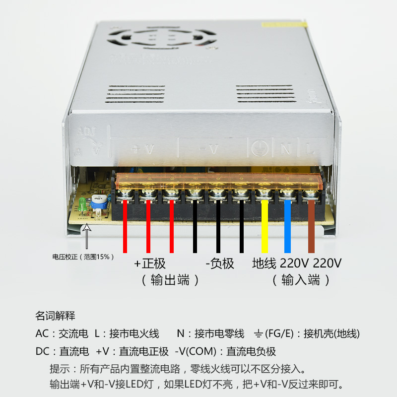 LED开关电源12V 33A 400W灯带灯条灯箱监控集中供电源变压器直流 - 图1