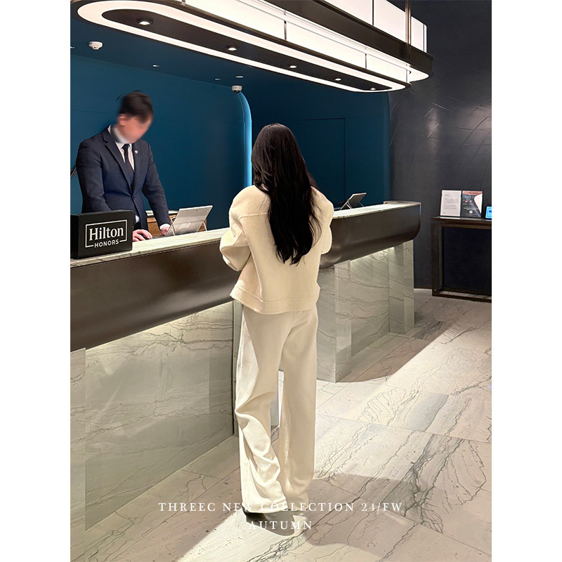 三喜threec 本期推极简特色 小版型双面羊绒外套女老钱风短款夹克,淘宝优惠券,粉丝福利购,淘宝优惠卷