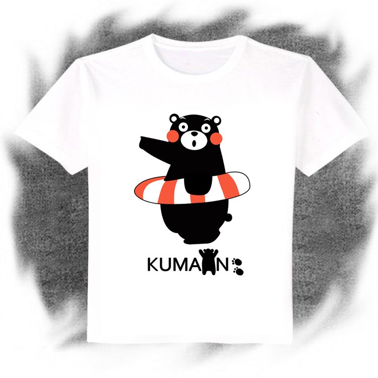 熊本熊Kumamon 熊本县吉祥物 表情T恤 动漫周边T恤二次元白色短袖 - 图0