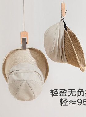 翘檐拼接细辫草帽防紫外线遮阳帽