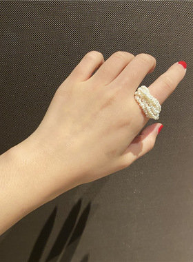 轻奢天然淡水多层宫廷风珍珠戒指