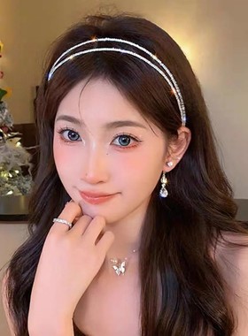 锆石爱心冷淡风项链流苏发箍一款两戴锁骨链时尚百搭高级感项圈