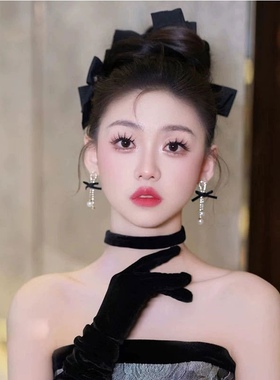 简约黑色丝绒choker少女项圈颈带