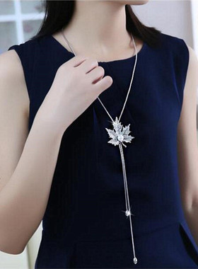 热卖欧美气质满钻精致吊坠毛衣链