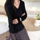 Tencel linen ເສື້ອຜ້າປ້ອງກັນແສງແດດບາງໆແບບເກົາຫຼີ ຄໍ V ແຂນຍາວ T