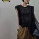Korean style sleeveless shoulder pad lace thin women's short loose