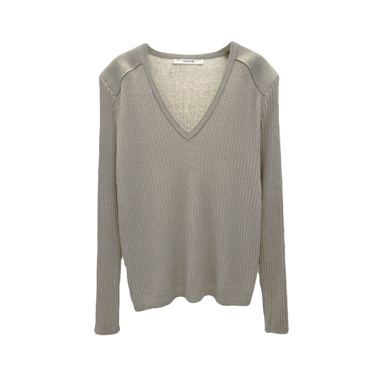 白色针织衫2025新款宽松慵懒风内搭v领毛线衣女春秋外穿薄款上衣