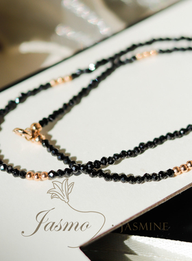 黑色气质串珠叠戴项链锁骨链女