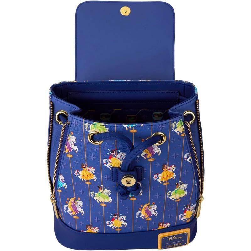代购Loungefly女士迪士尼公主双肩包抽绳闭合拉链前袋可调节肩带,淘宝优惠券,粉丝福利购,淘宝优惠卷