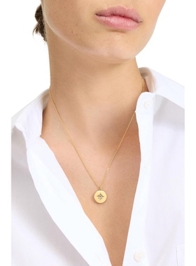 代购kate spade女士项链简约优雅精致百搭金色圆形吊坠