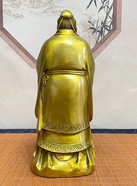 纯铜孔子雕像摆件孔老夫子孔夫子学校老师办公室黄铜装饰工艺礼品