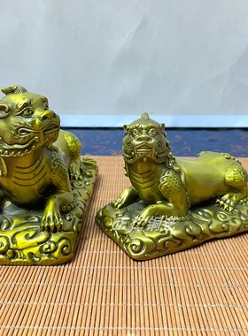 纯黄铜谛听摆件地藏王坐骑独角神兽地听客厅手工摆件铜貔貅