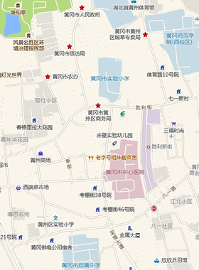 黄冈市城区地图2026新版定制街道图高清防水装饰中介办公室贴挂图