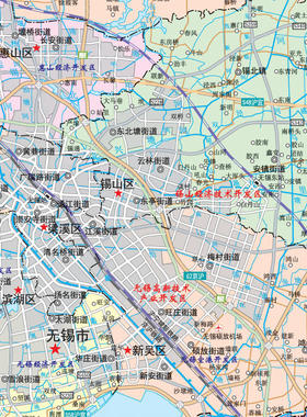 无锡市地图交通行政区划图墙壁海报2026新款办公室地图装饰挂画