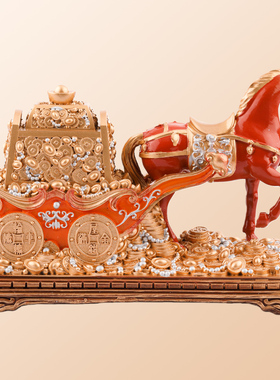 李居明马年吉祥物年运马拉钱摆件