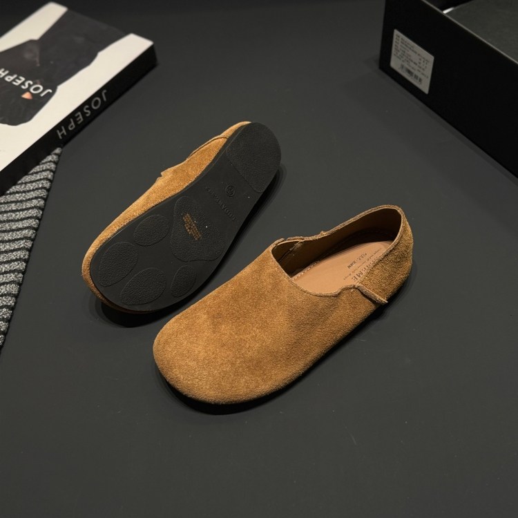 磨砂皮一脚蹬勃肯鞋25秋平底舒适乐福鞋后踩圆头穆勒鞋青年单鞋女,淘宝优惠券,粉丝福利购,淘宝优惠卷