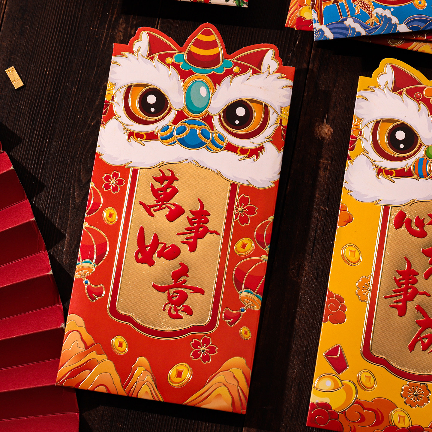 新年红包袋醒狮造型烫金利是封春节中式高级加厚过年创意压岁红包,淘宝优惠券,粉丝福利购,淘宝优惠卷