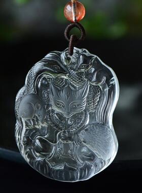 黄水晶吊坠水晶精工雕刻情侣