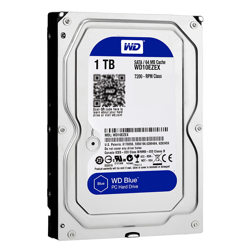 WD/西部数据  蓝盘1T台式机电脑机械硬盘 单碟1TB SATA3.0 2TB - 图0