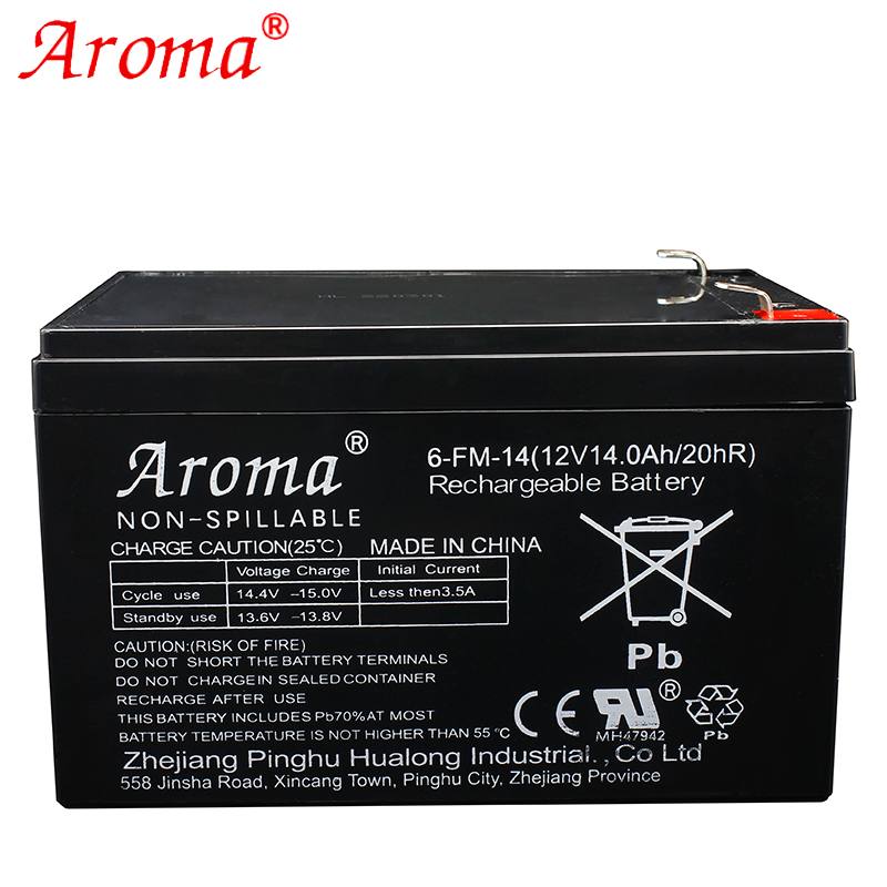 Aroma奥皇12V14铅酸蓄电池喷雾器照明音响UPS消防太阳能电瓶6FM14 - 图2