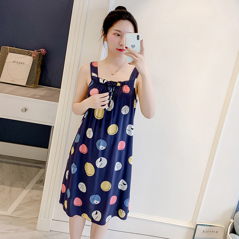 夏季吊带纯棉棉绸学生公主可爱睡裙 小丽家睡衣睡裙