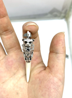 内蒙狼牙树脂吊坠男士项链霸气潮人个性内蒙古藏獒牙造型设计感