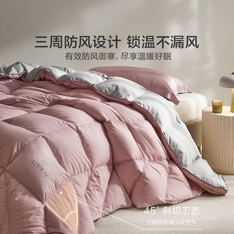 罗莱家纺95鹅绒被羽绒被子母被芯春秋二合一阻螨加厚分区保暖冬被,淘宝优惠券,粉丝福利购,淘宝优惠卷
