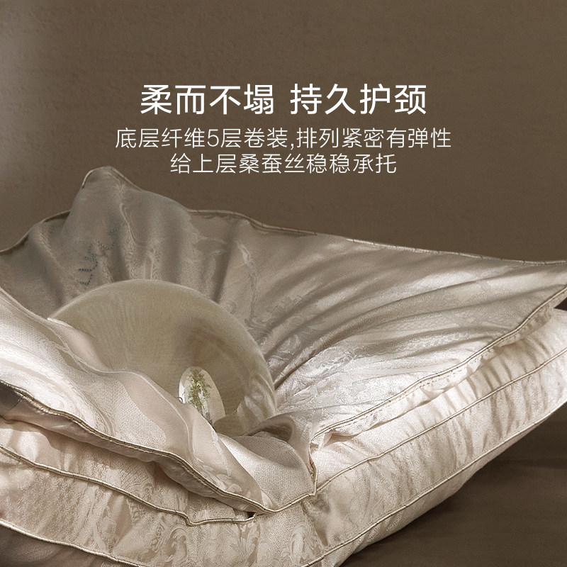 罗莱家纺桑蚕丝枕头成人抗菌防螨可水洗护颈椎睡眠家用蚕丝枕芯,淘宝优惠券,粉丝福利购,淘宝优惠卷