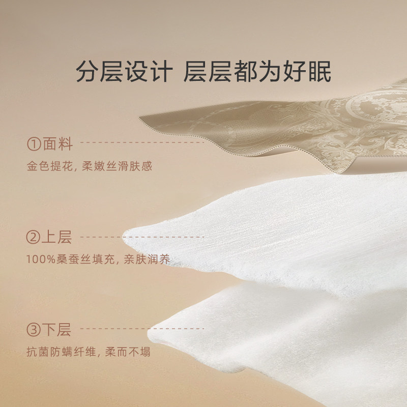 罗莱家纺桑蚕丝枕头成人抗菌防螨可水洗护颈椎睡眠家用蚕丝枕芯,淘宝优惠券,粉丝福利购,淘宝优惠卷