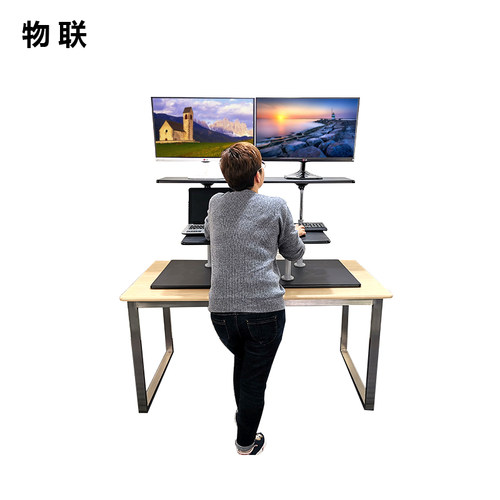 物联飘窗电脑桌写字台书桌台式电脑桌站立电脑桌升降增高架 - 图1