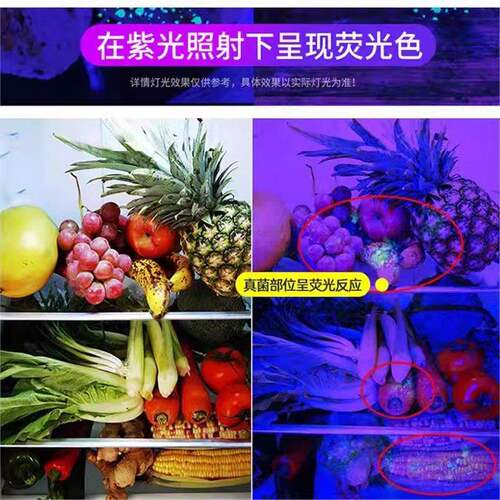 紫光灯鉴定蔬菜波尔多液检测灯专用蓝矾检测笔365nm手电筒荧光剂 - 图2