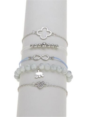 欧美风八字镂空镶钻爱心手链