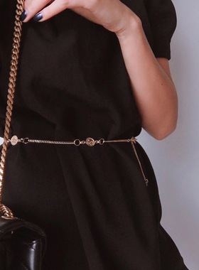 大眼睛小姐复古时尚风金币毛衣链